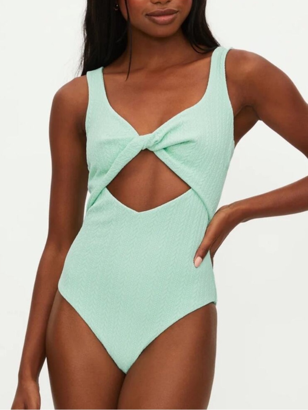 NWT BEACH RIOT Tyler One Piece Swimsuit in Crème de Knit Size XS